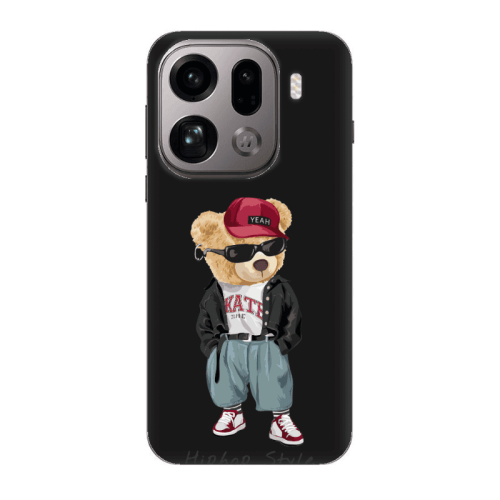 Oppo Find X9 Pro Hip hop style Black Colored Silicone TPU Θήκη